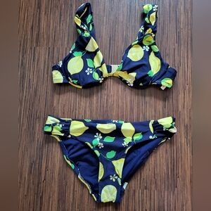 Trina Turk Lemon printed bikini, size 4